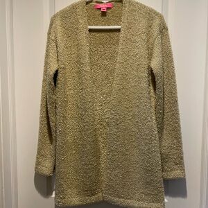 Lily Pulitzer Woodbury Gold Metallic Cardigan - XS